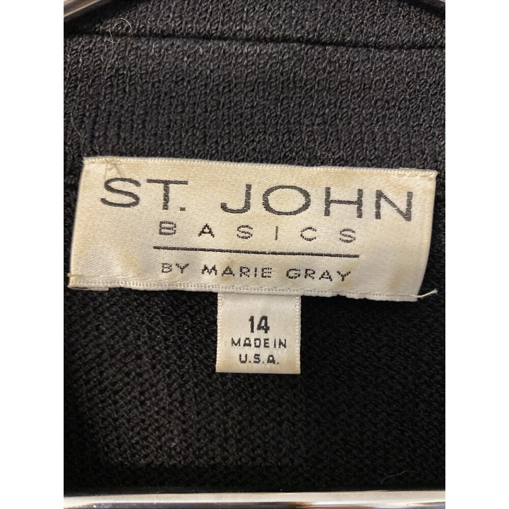 St. John Basics Santana Knit Black Blazer Size 14 - Picture 4 of 4